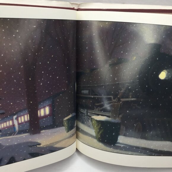Vintage 85 The Polar Express Hardcover Book Chris Van Allsburg Christmas Classic - Picture 3 of 9